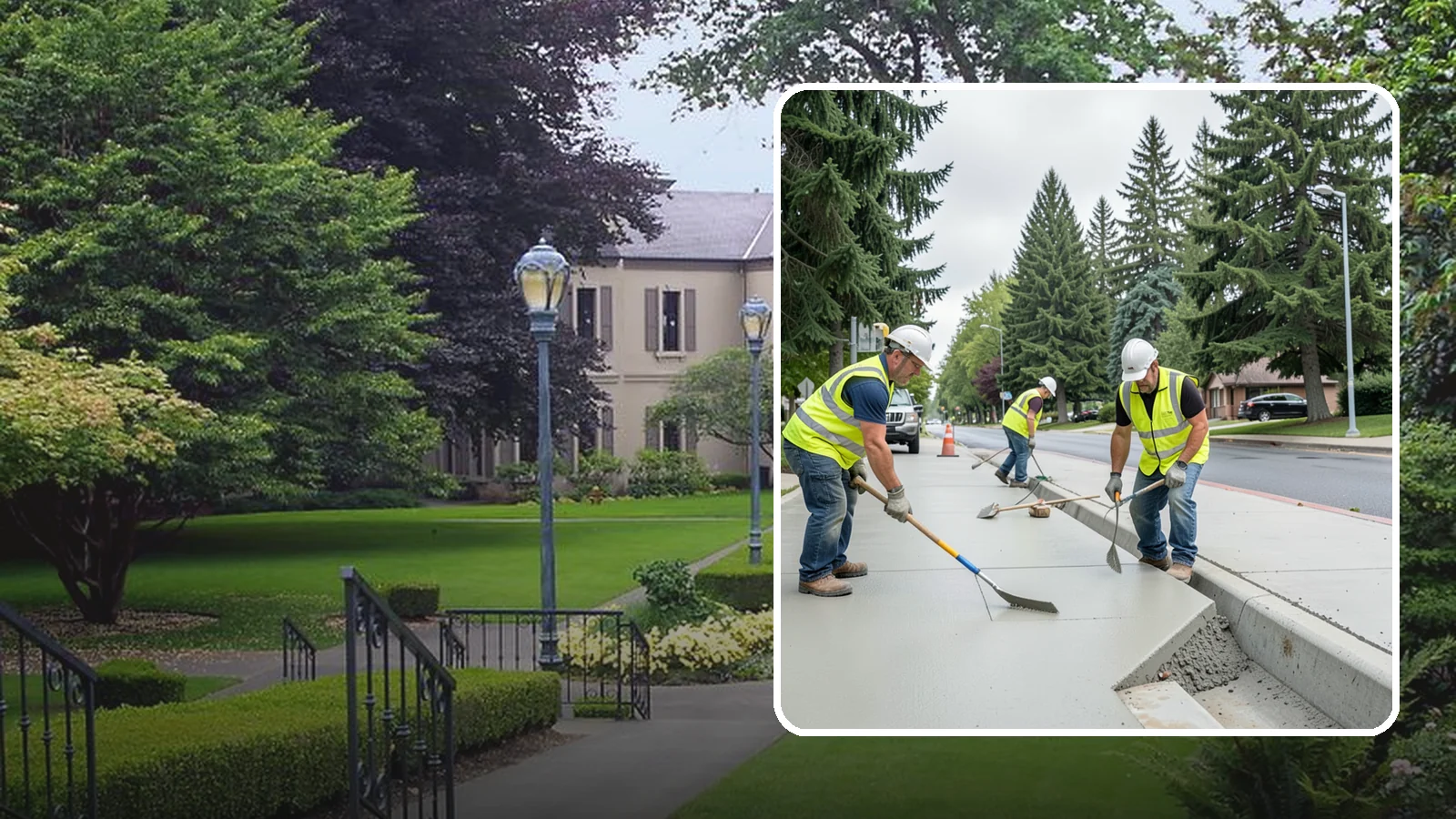 Concrete Flatwork in Woodinville, King County, WA - Poured concrete flatwork for sidewalks, walkways, and public slabs across municipal facilities in Western Washington.