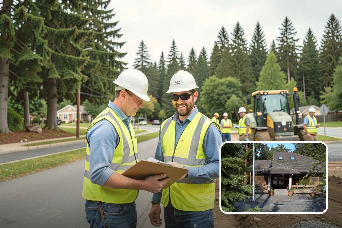 Concrete Flatwork in Yarrow Point, King County, WA - Conforms to municipal standard details and ADA slope tolerances