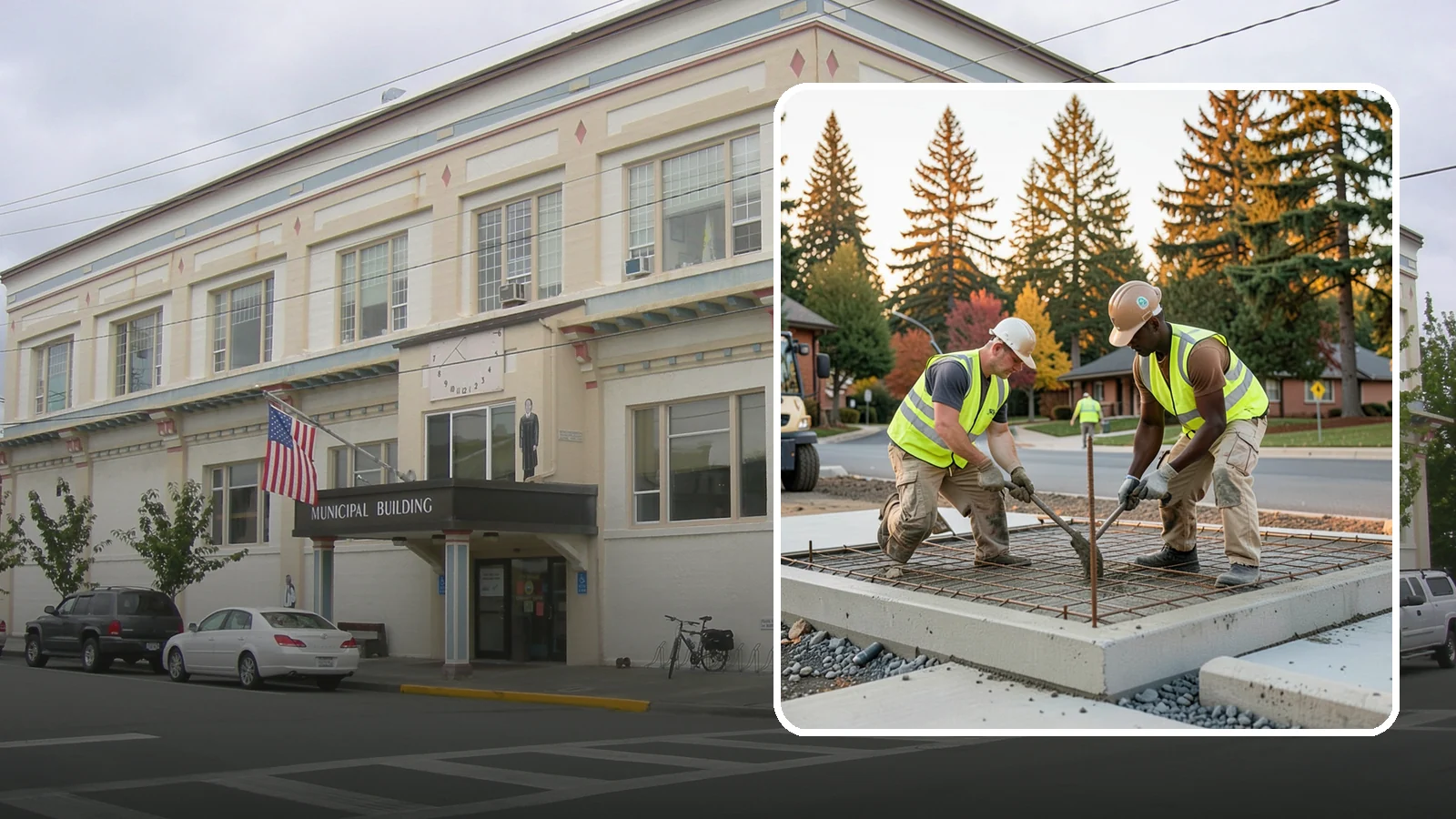 Concrete Pad Construction in Anacortes, Skagit County, WA - Reinforced concrete pads for equipment, generators, transformers, and site amenities at public facilities.