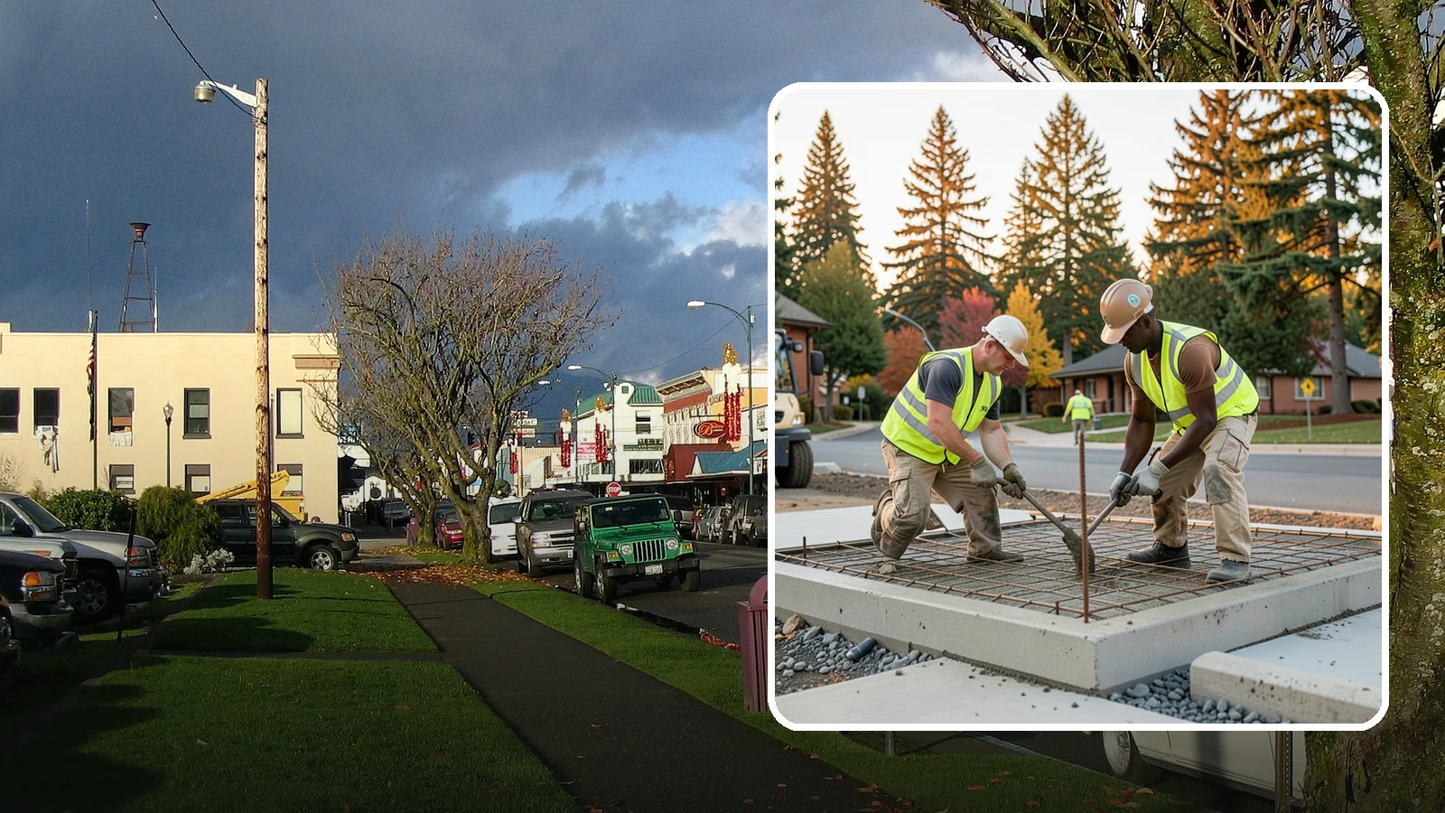 Concrete Pad Construction in Arlington, Snohomish County, WA - Reinforced concrete pads for equipment, generators, transformers, and site amenities at public facilities.