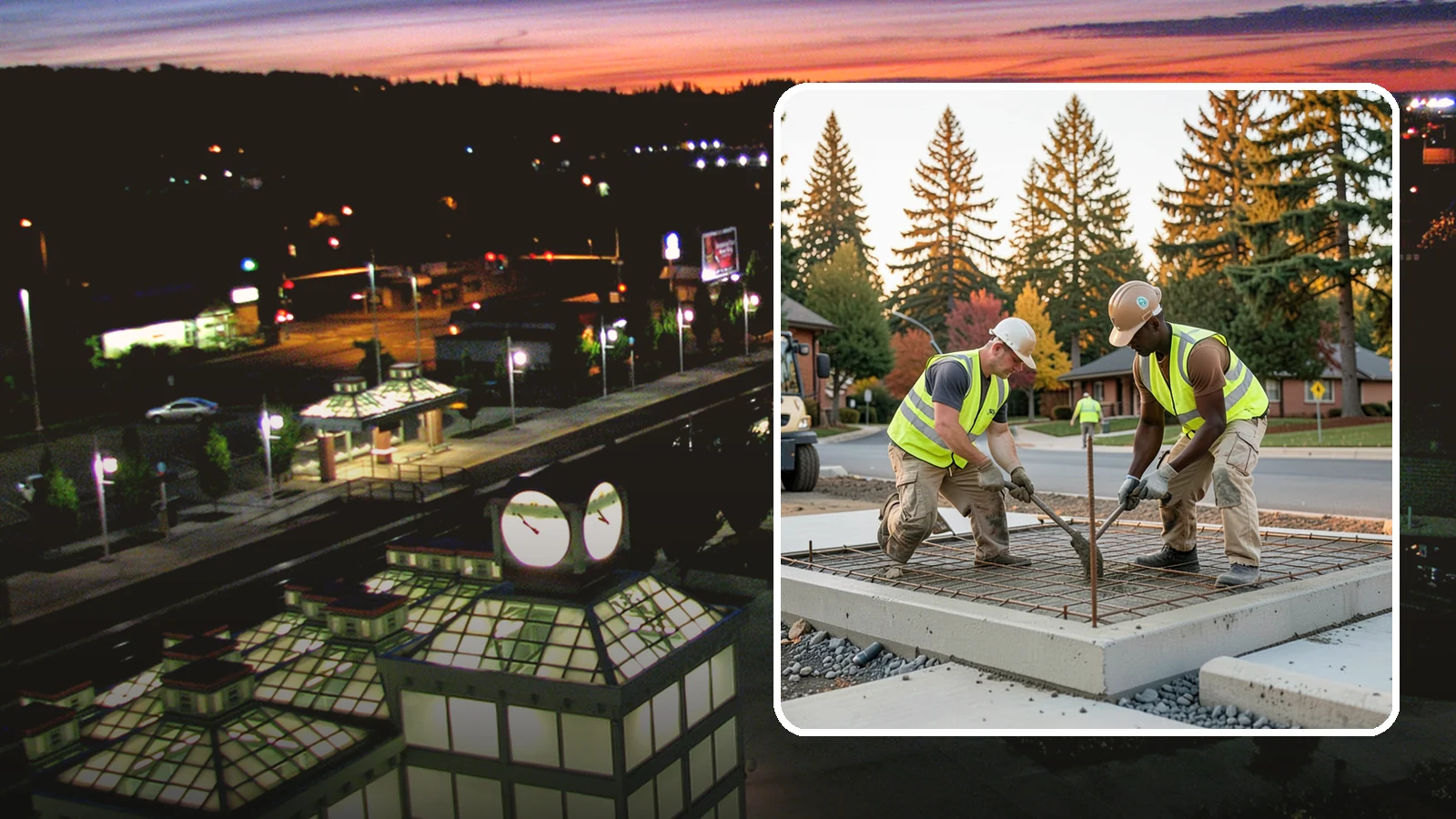 Concrete Pad Construction in Auburn, King County, WA - Reinforced concrete pads for equipment, generators, transformers, and site amenities at public facilities.