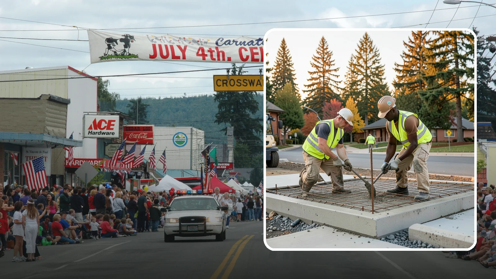 Concrete Pad Construction in Carnation, King County, WA - Reinforced concrete pads for equipment, generators, transformers, and site amenities at public facilities.