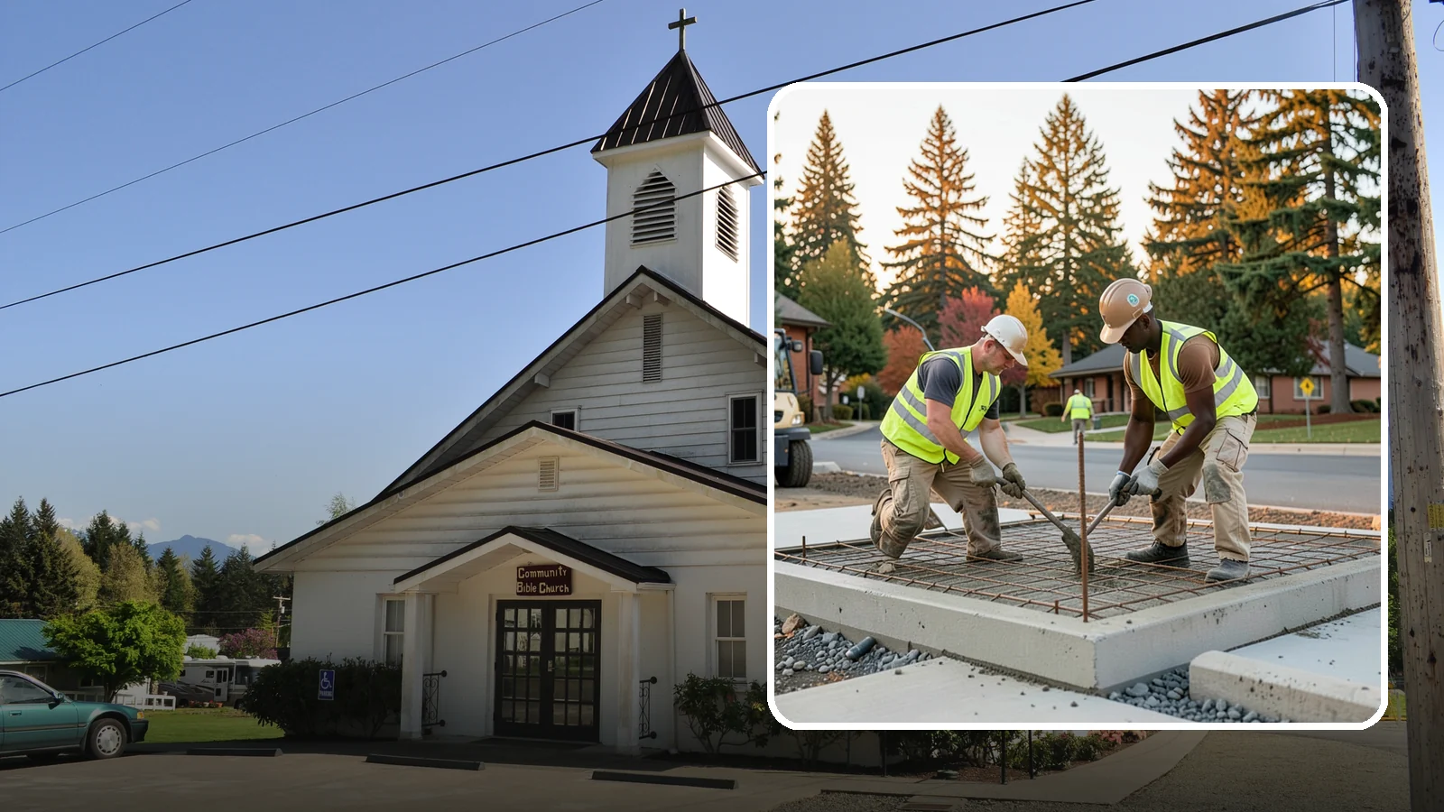 Concrete Pad Construction in Concrete, Skagit County, WA - Reinforced concrete pads for equipment, generators, transformers, and site amenities at public facilities.