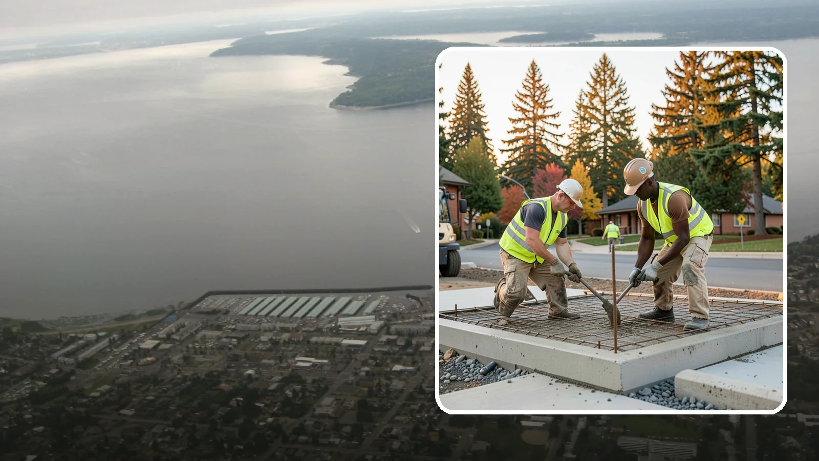 Concrete Pad Construction in Des Moines, King County, WA - Reinforced concrete pads for equipment, generators, transformers, and site amenities at public facilities.