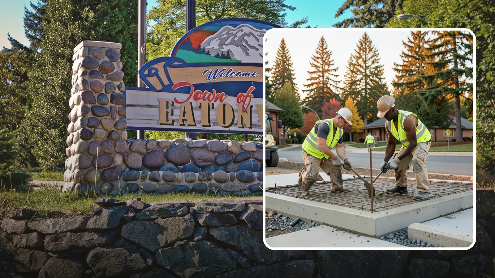 Concrete Pad Construction in Eatonville, Pierce County, WA - Reinforced concrete pads for equipment, generators, transformers, and site amenities at public facilities.