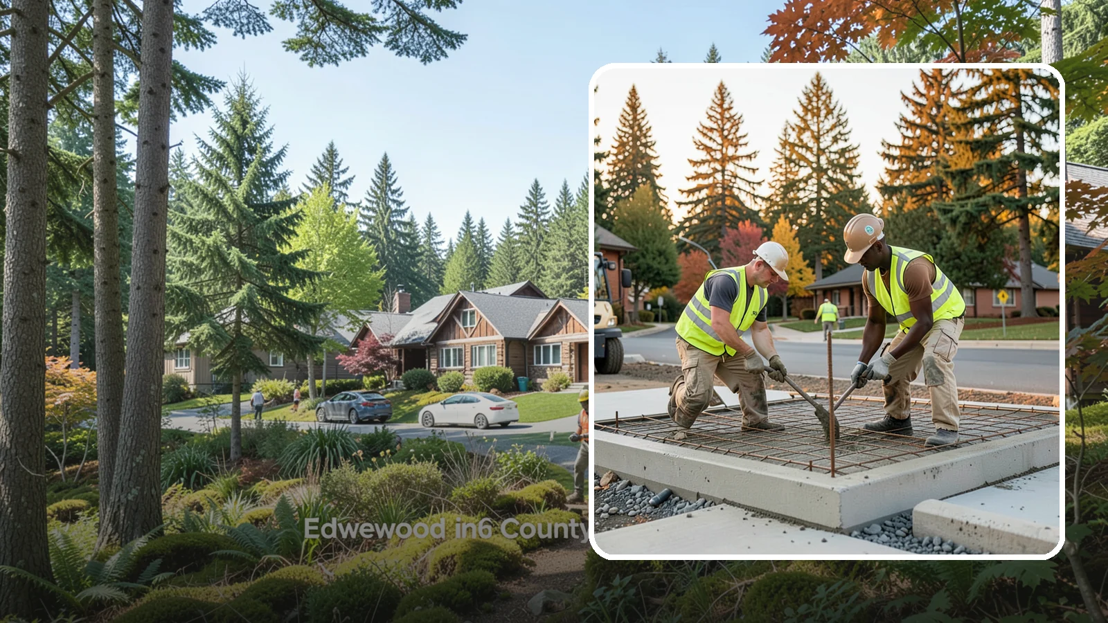 Concrete Pad Construction in Edgewood, Pierce County, WA - Reinforced concrete pads for equipment, generators, transformers, and site amenities at public facilities.