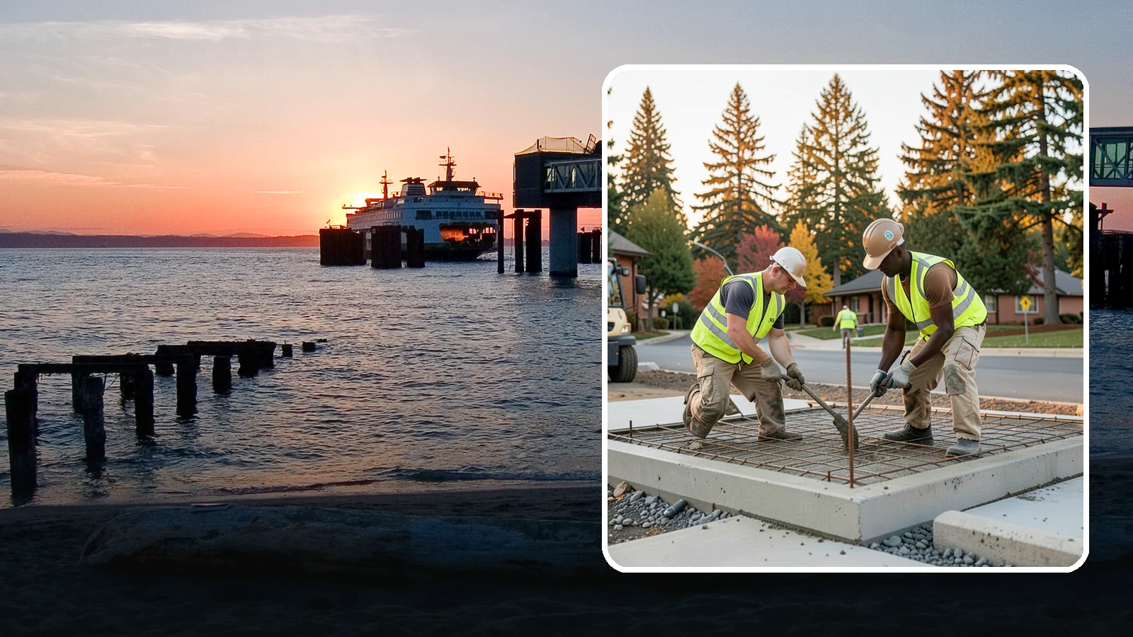 Concrete Pad Construction in Edmonds, Snohomish County, WA - Reinforced concrete pads for equipment, generators, transformers, and site amenities at public facilities.