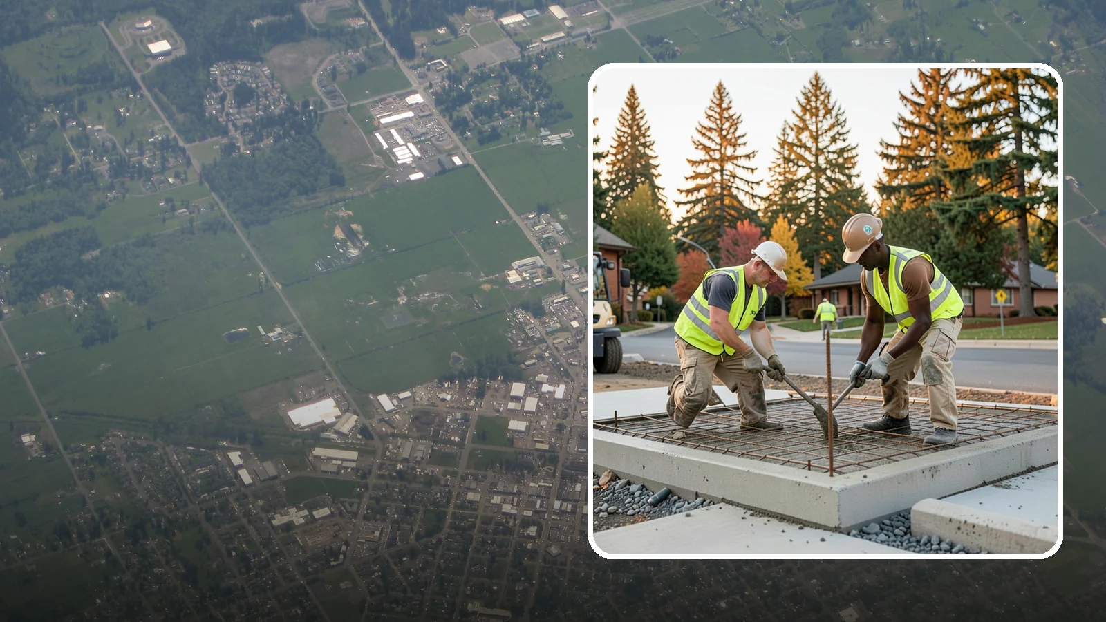 Concrete Pad Construction in Enumclaw, King County, WA - Reinforced concrete pads for equipment, generators, transformers, and site amenities at public facilities.
