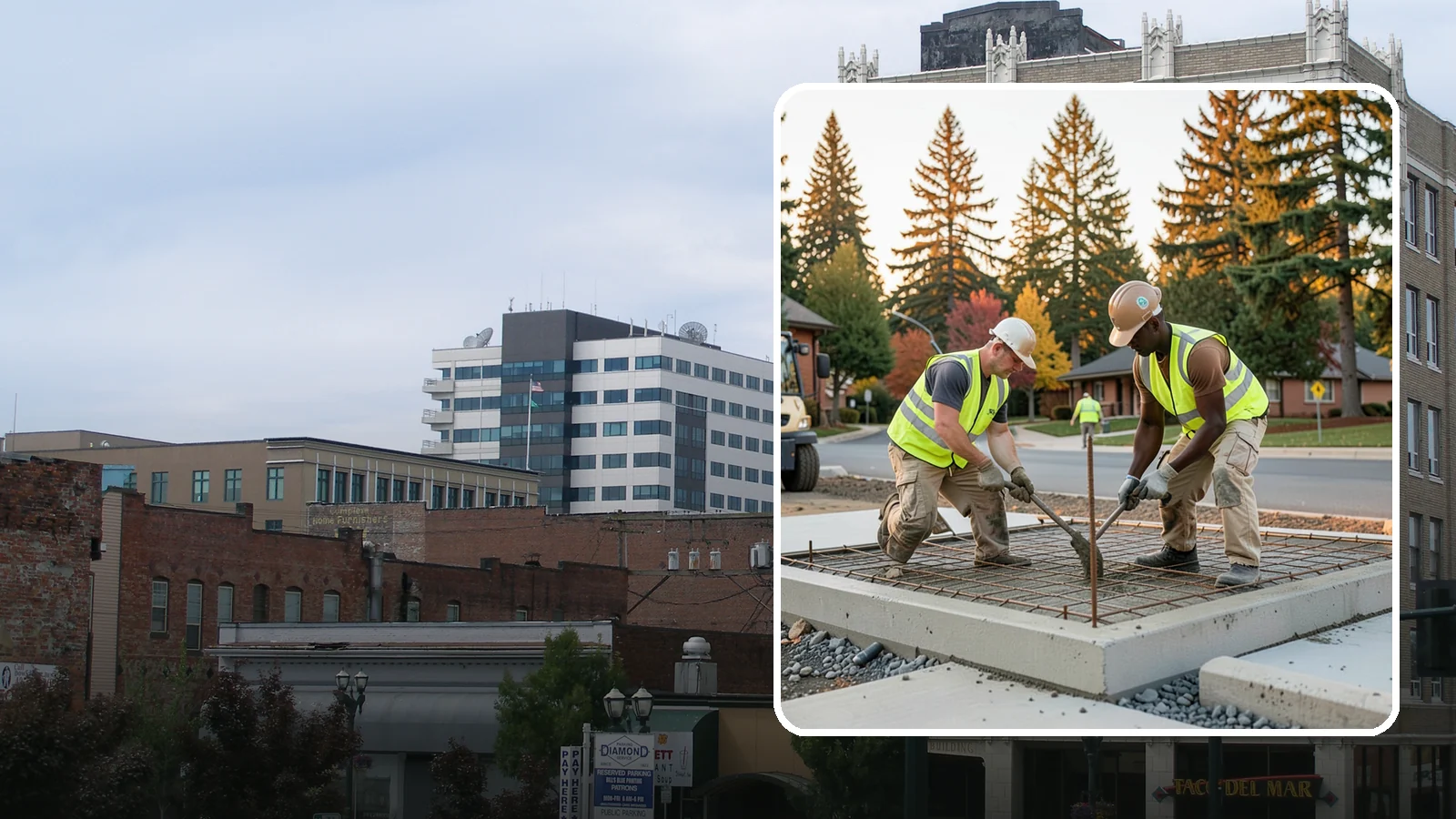 Concrete Pad Construction in Everett, Snohomish County, WA - Reinforced concrete pads for equipment, generators, transformers, and site amenities at public facilities.