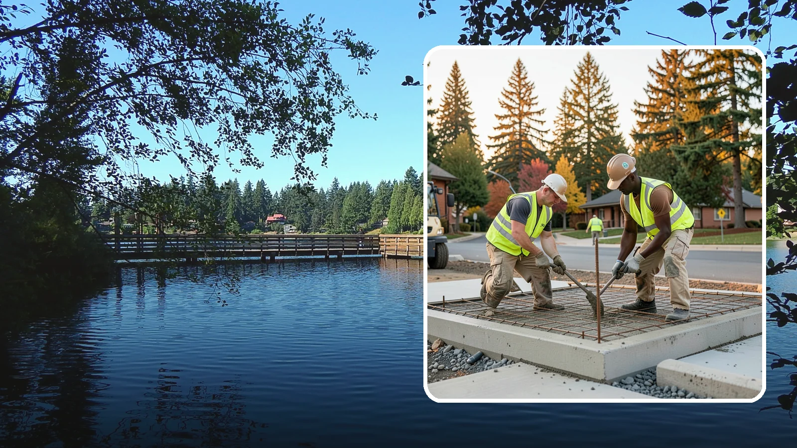 Concrete Pad Construction in Federal Way, King County, WA - Reinforced concrete pads for equipment, generators, transformers, and site amenities at public facilities.