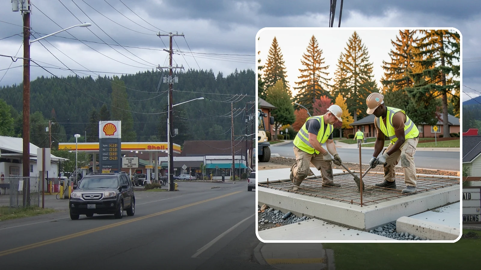 Concrete Pad Construction in Granite Falls, Snohomish County, WA - Reinforced concrete pads for equipment, generators, transformers, and site amenities at public facilities.