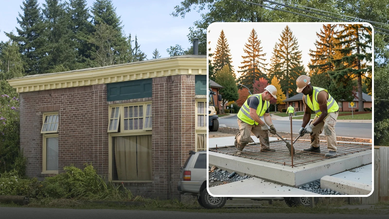 Concrete Pad Construction in Hamilton, Skagit County, WA - Reinforced concrete pads for equipment, generators, transformers, and site amenities at public facilities.