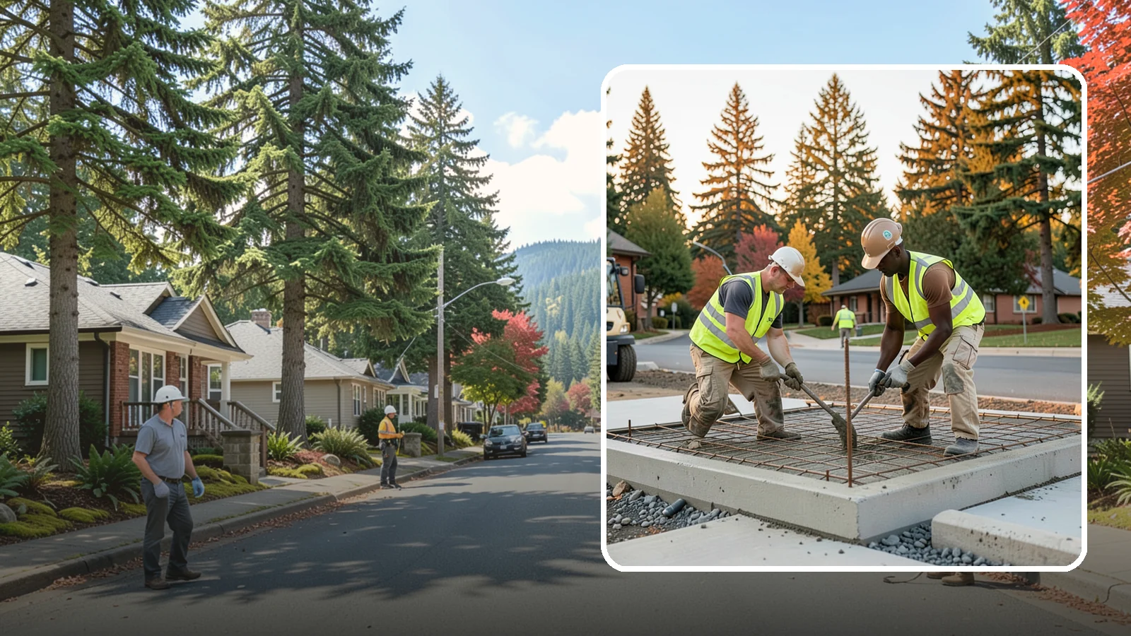 Concrete Pad Construction in Hunts Point, King County, WA - Reinforced concrete pads for equipment, generators, transformers, and site amenities at public facilities.