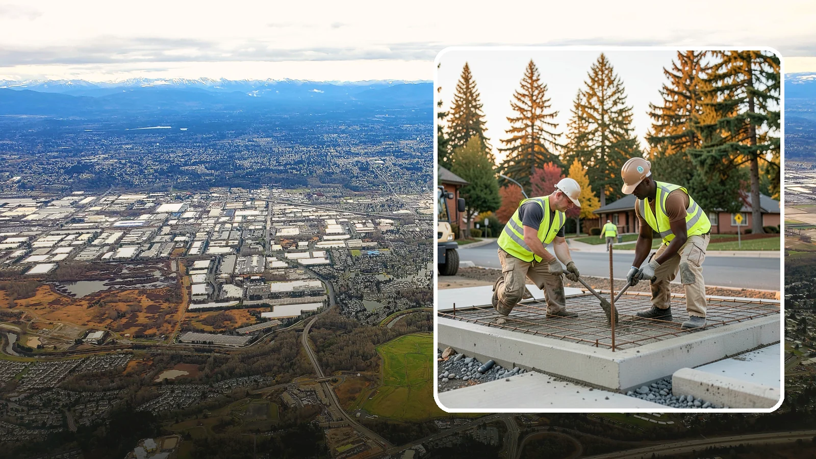 Concrete Pad Construction in Kent, King County, WA - Reinforced concrete pads for equipment, generators, transformers, and site amenities at public facilities.