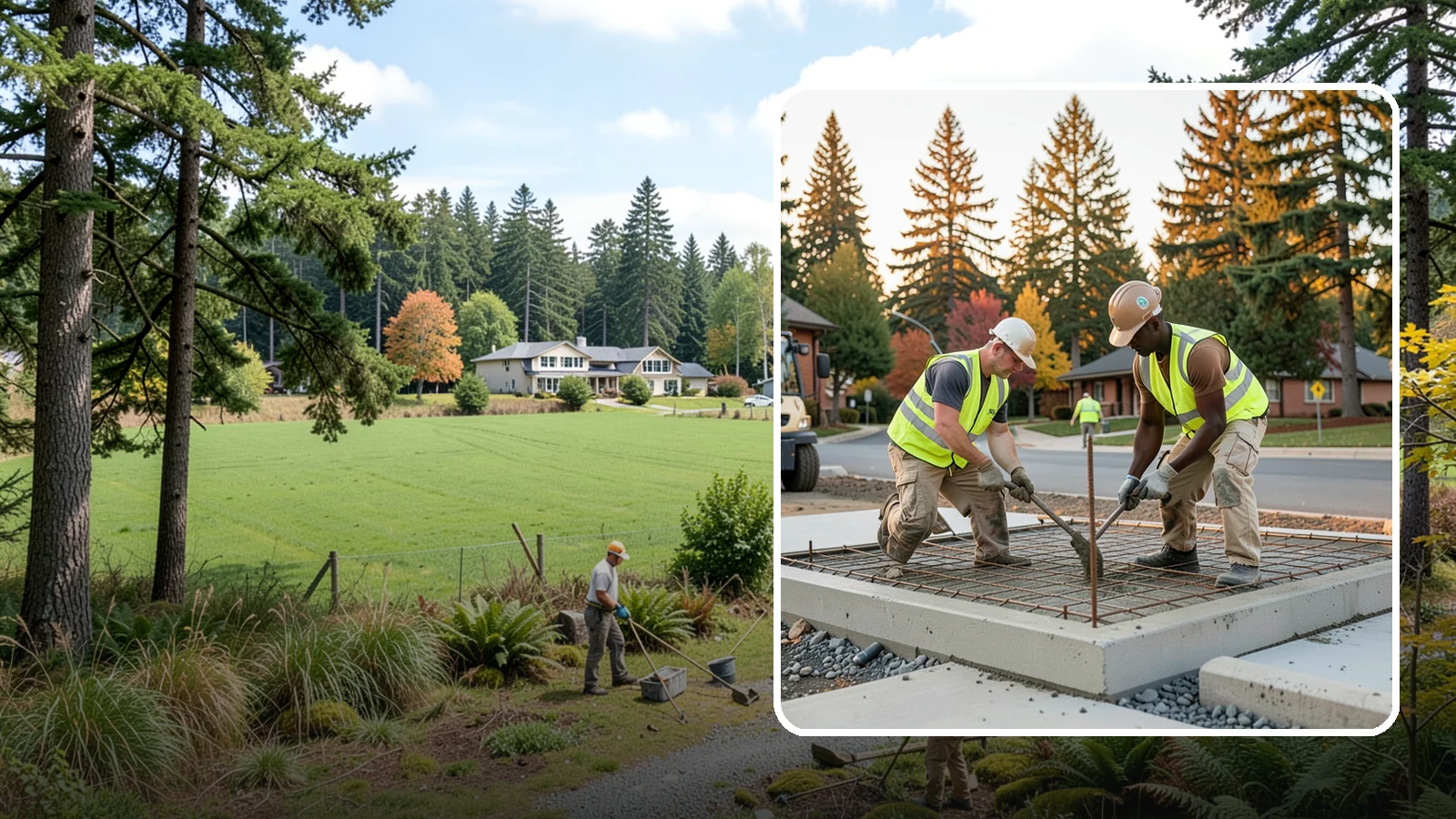 Concrete Pad Construction in Lyman, Skagit County, WA - Reinforced concrete pads for equipment, generators, transformers, and site amenities at public facilities.