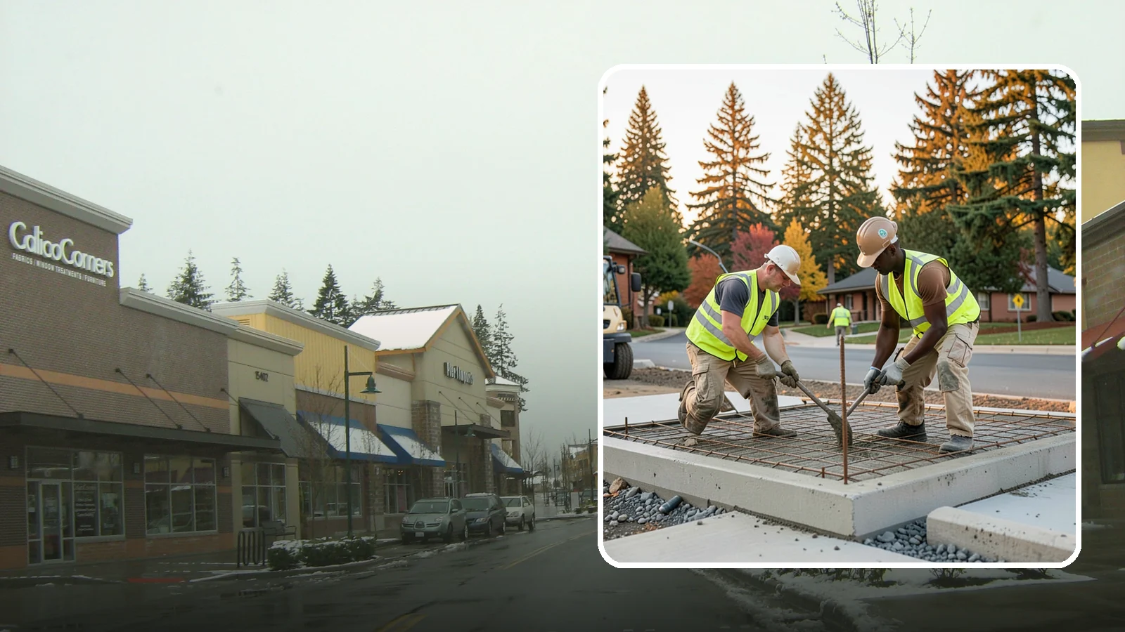 Concrete Pad Construction in Mill Creek, Snohomish County, WA - Reinforced concrete pads for equipment, generators, transformers, and site amenities at public facilities.