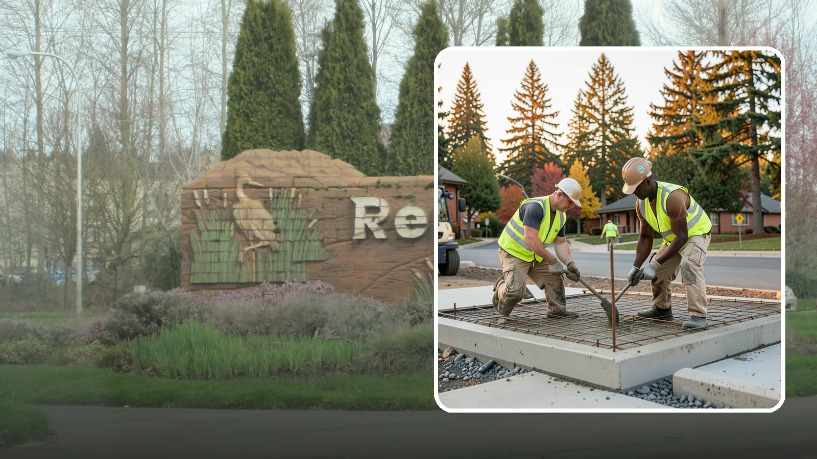 Concrete Pad Construction in Renton, King County, WA - Reinforced concrete pads for equipment, generators, transformers, and site amenities at public facilities.