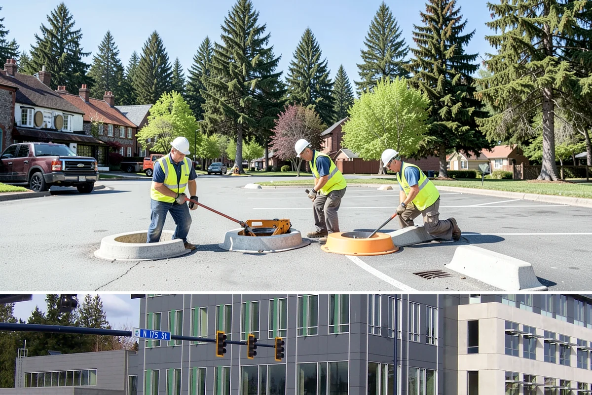 Concrete Pad Construction in Shoreline, King County, WA - Pads can be scheduled year-round, but coordinating the pour ahead of equipment delivery keeps capital projects on their...
