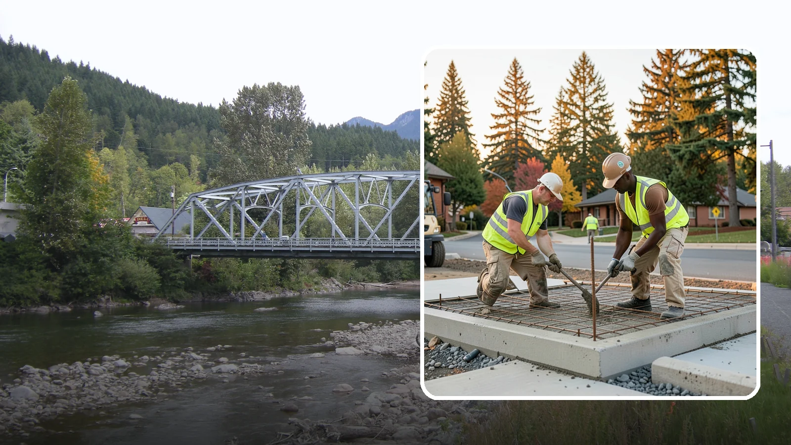 Concrete Pad Construction in Skykomish, King County, WA - Reinforced concrete pads for equipment, generators, transformers, and site amenities at public facilities.