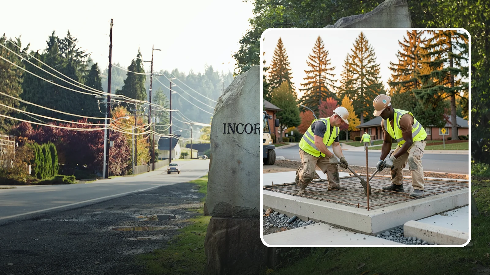 Concrete Pad Construction in Wilkeson, Pierce County, WA - Reinforced concrete pads for equipment, generators, transformers, and site amenities at public facilities.
