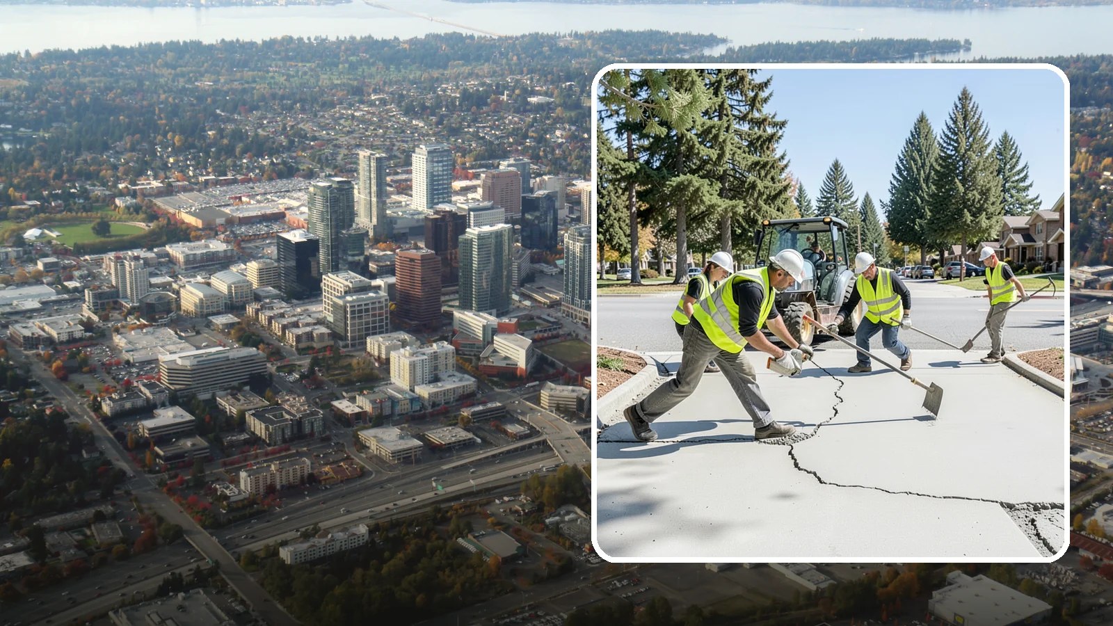 Concrete Repairs in Bellevue, King County, WA - We repair spalled, cracked, and settled public concrete flatwork to restore safe, code-compliant surfaces.