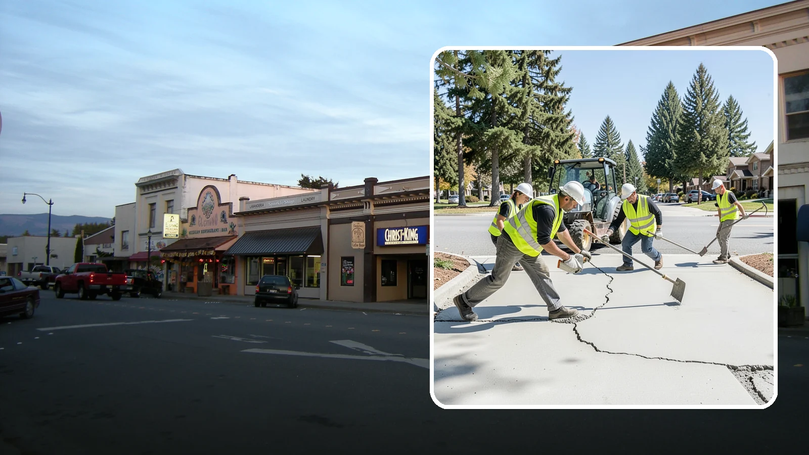 Concrete Repairs in Burlington, Skagit County, WA - We repair spalled, cracked, and settled public concrete flatwork to restore safe, code-compliant surfaces.