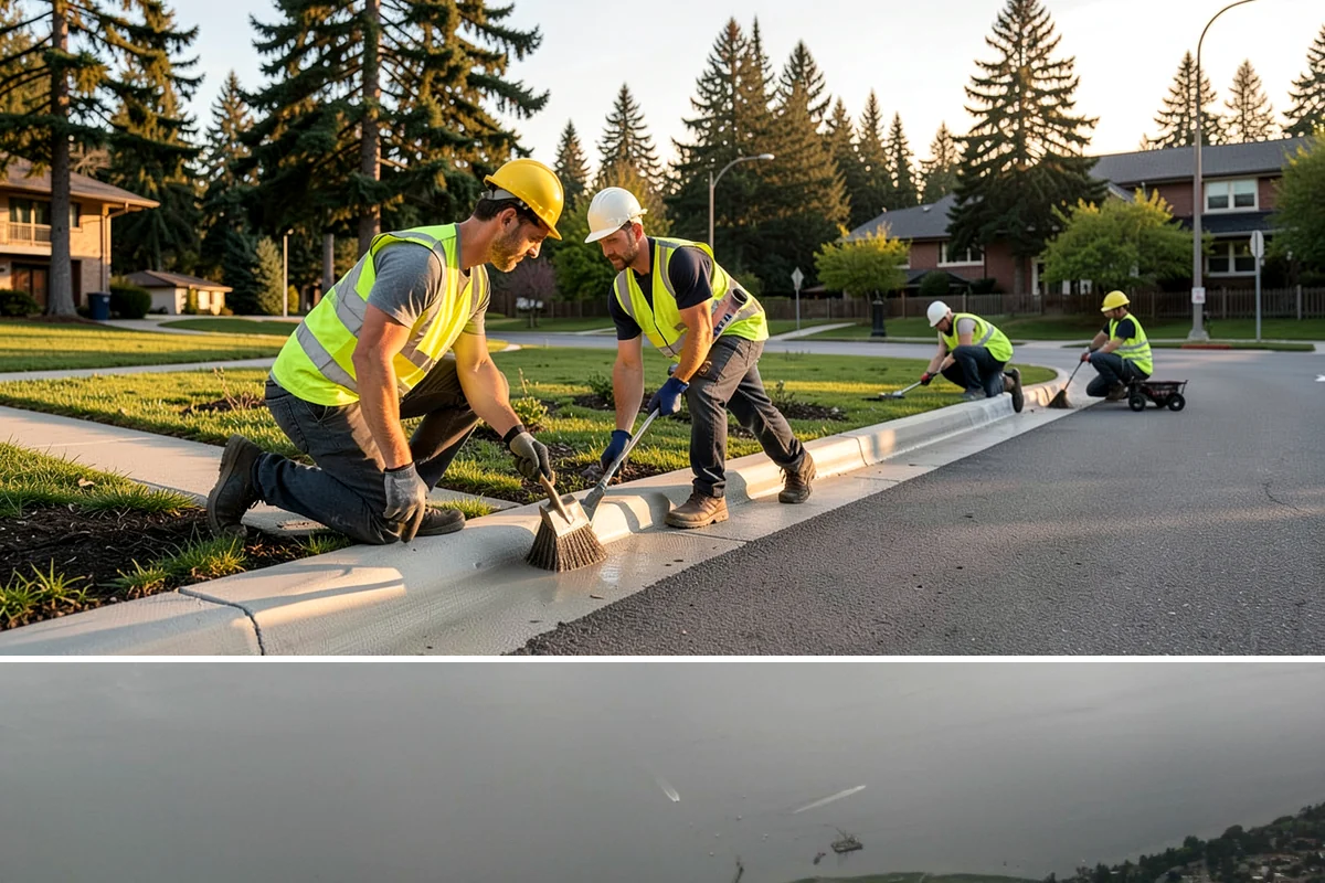 Concrete Repairs in Des Moines, King County, WA - Concrete placement favors the drier, milder season so temperature and moisture support proper curing and finish quality.