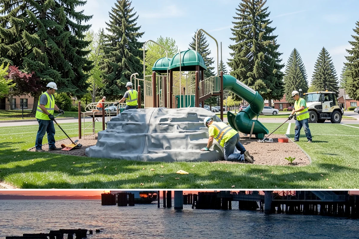 Concrete Repairs in Edmonds, Snohomish County, WA - Concrete placement favors the drier, milder season so temperature and moisture support proper curing and finish quality.