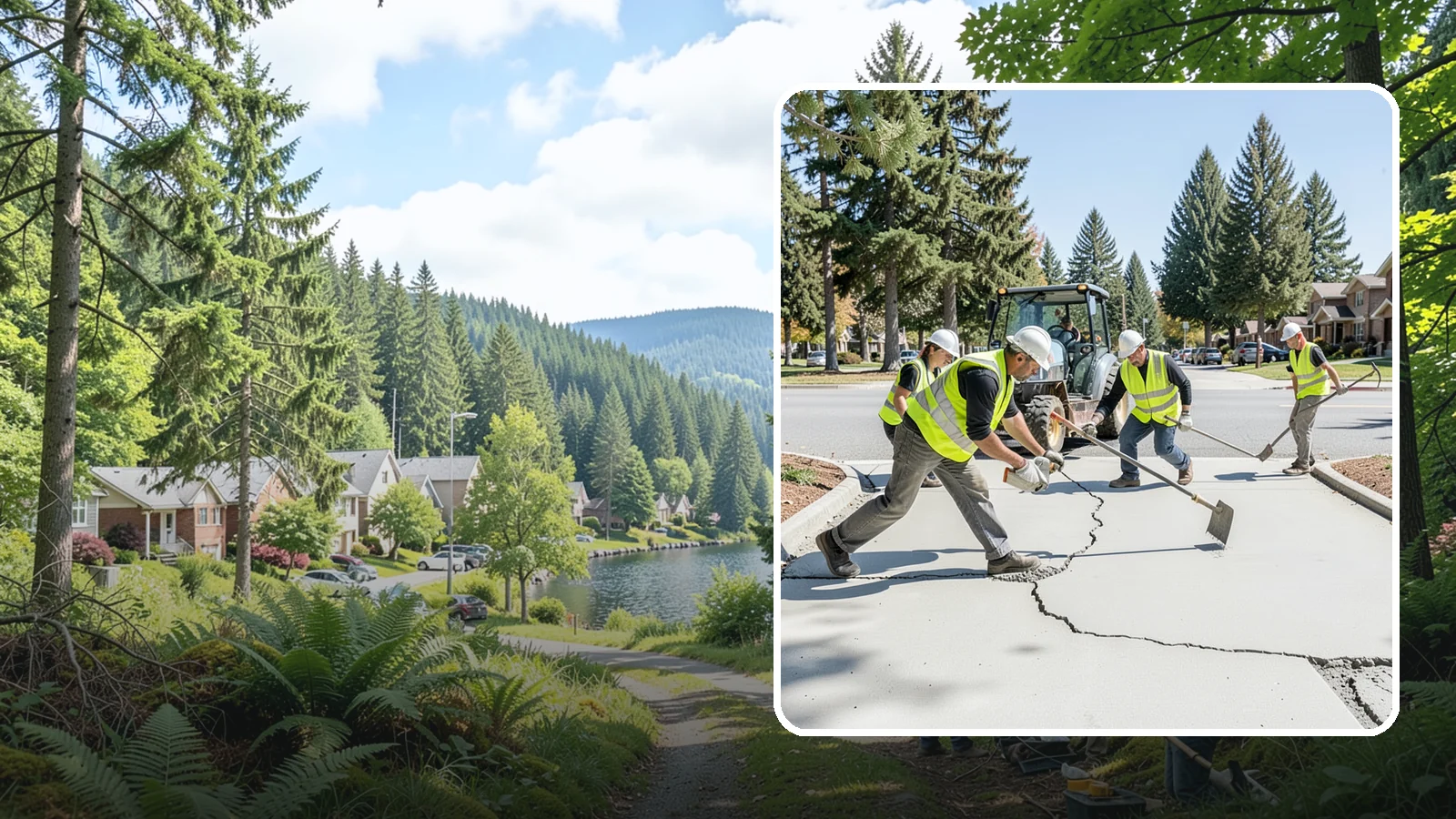 Concrete Repairs in Lake Forest Park, King County, WA - We repair spalled, cracked, and settled public concrete flatwork to restore safe, code-compliant surfaces.