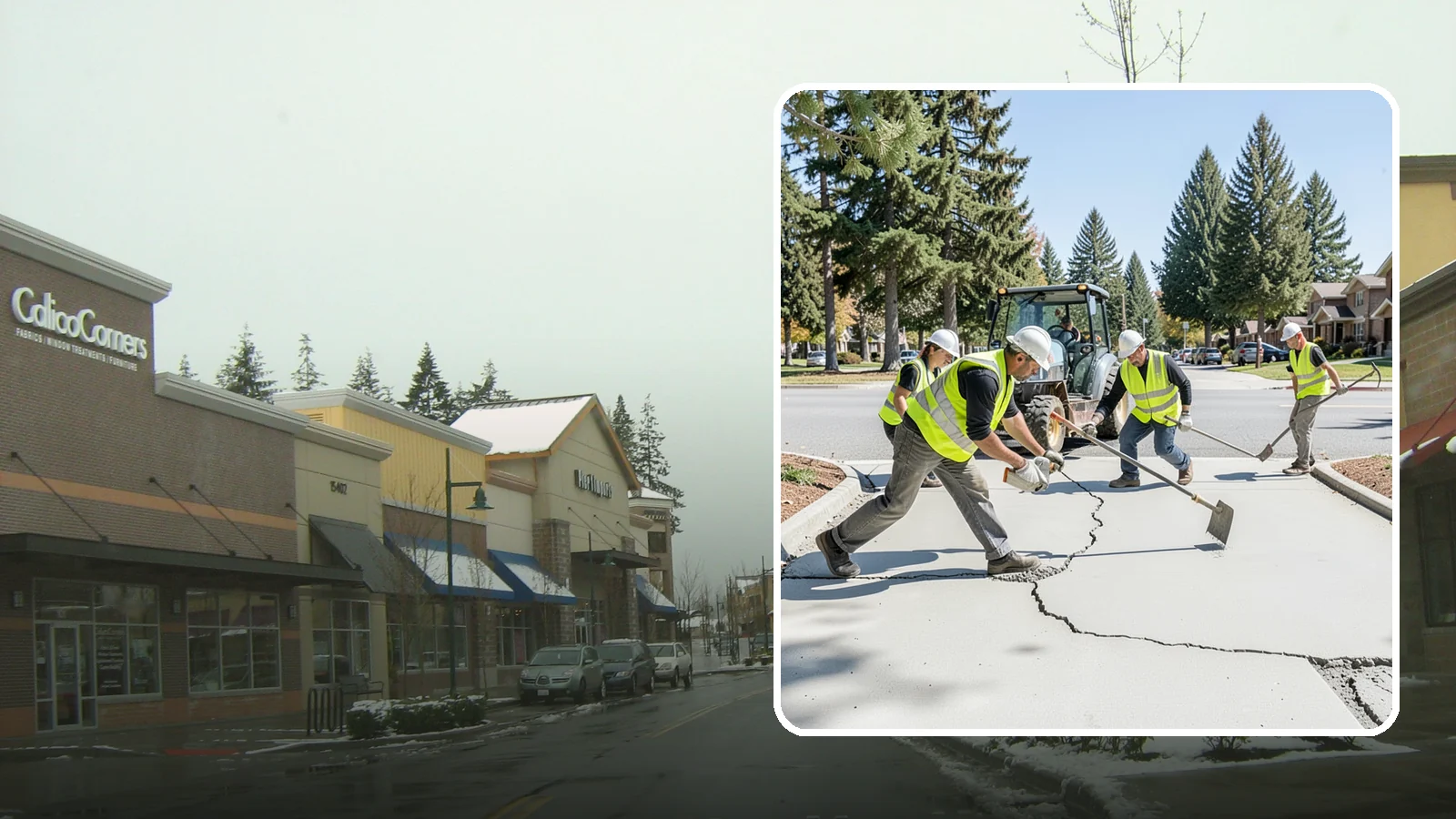 Concrete Repairs in Mill Creek, Snohomish County, WA - We repair spalled, cracked, and settled public concrete flatwork to restore safe, code-compliant surfaces.