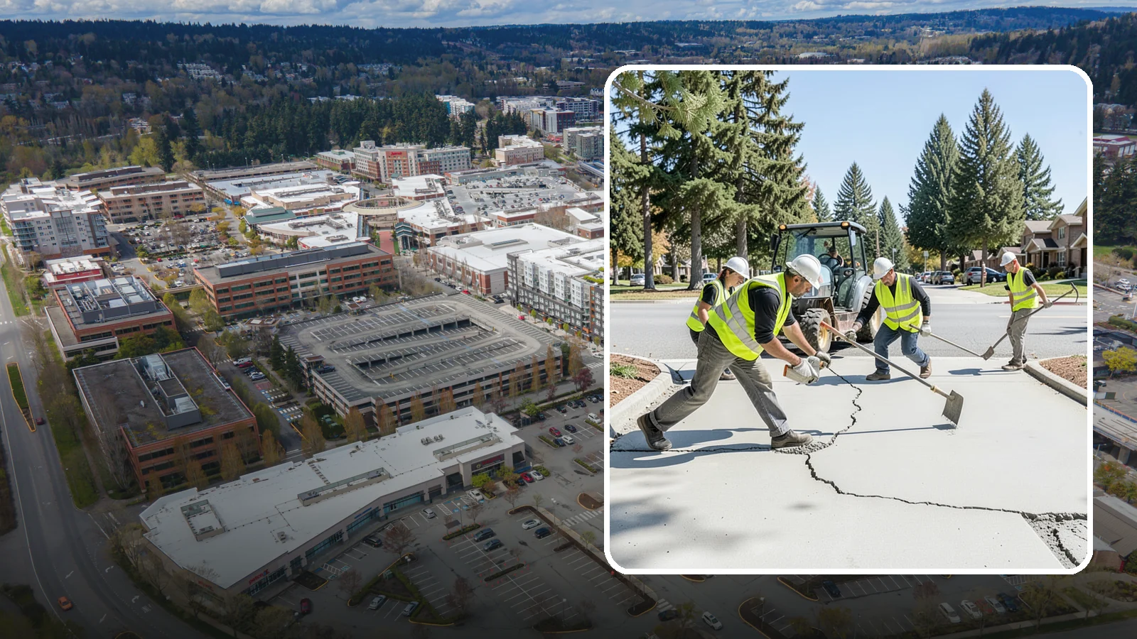 Concrete Repairs in Redmond, King County, WA - We repair spalled, cracked, and settled public concrete flatwork to restore safe, code-compliant surfaces.