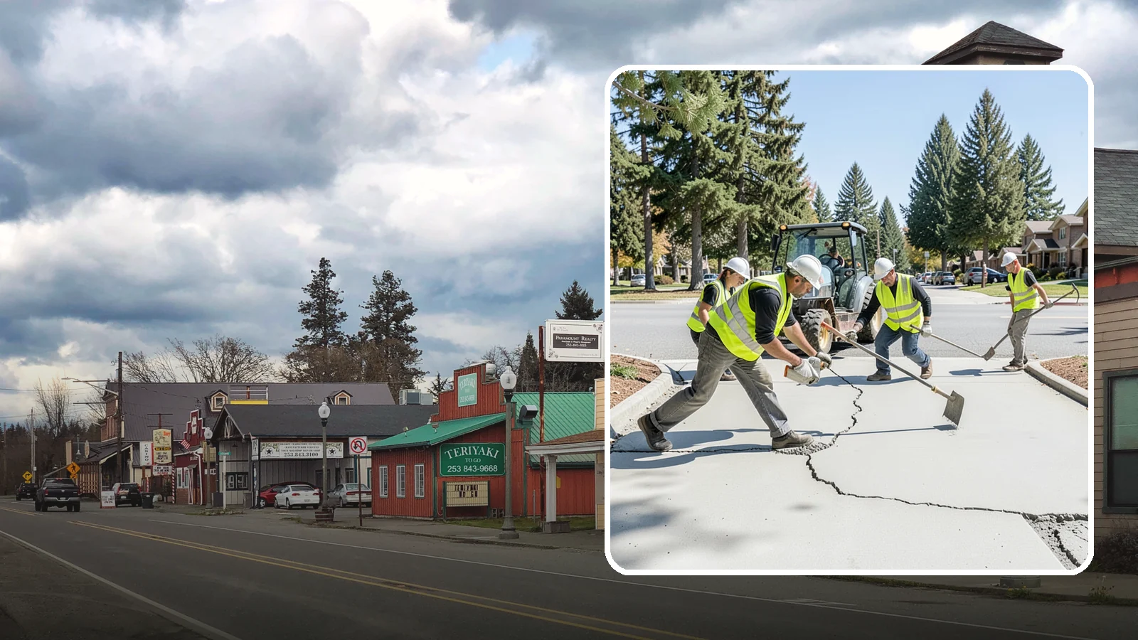 Concrete Repairs in Roy, Pierce County, WA - We repair spalled, cracked, and settled public concrete flatwork to restore safe, code-compliant surfaces.
