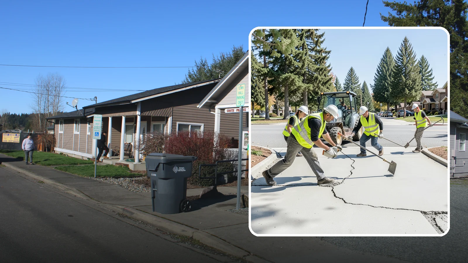 Concrete Repairs in South Prairie, Pierce County, WA - We repair spalled, cracked, and settled public concrete flatwork to restore safe, code-compliant surfaces.