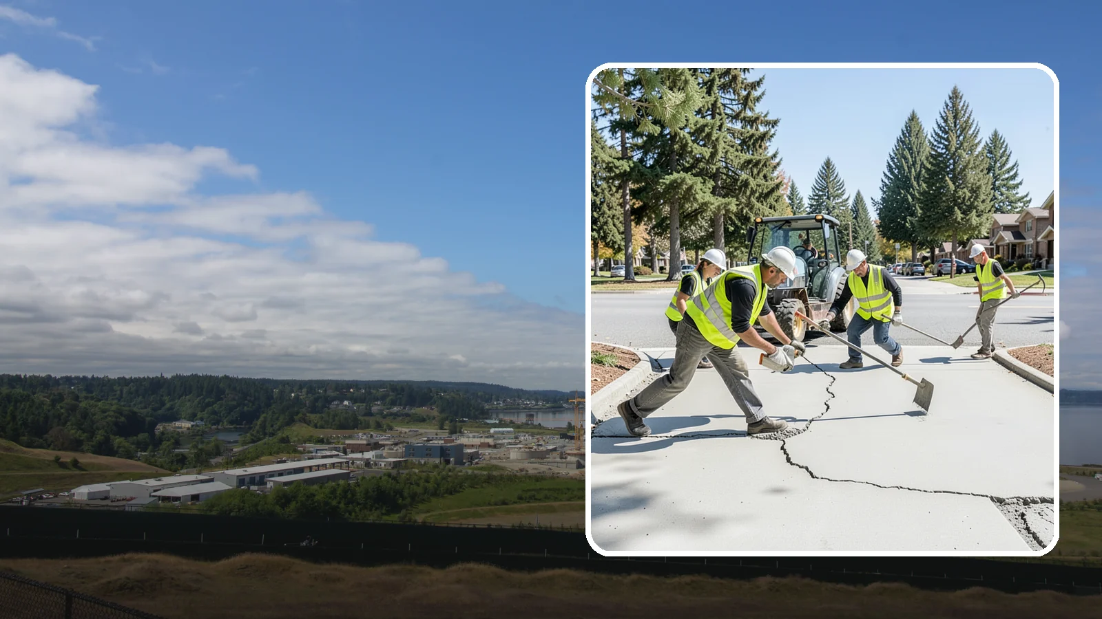 Concrete Repairs in University Place, Pierce County, WA - We repair spalled, cracked, and settled public concrete flatwork to restore safe, code-compliant surfaces.