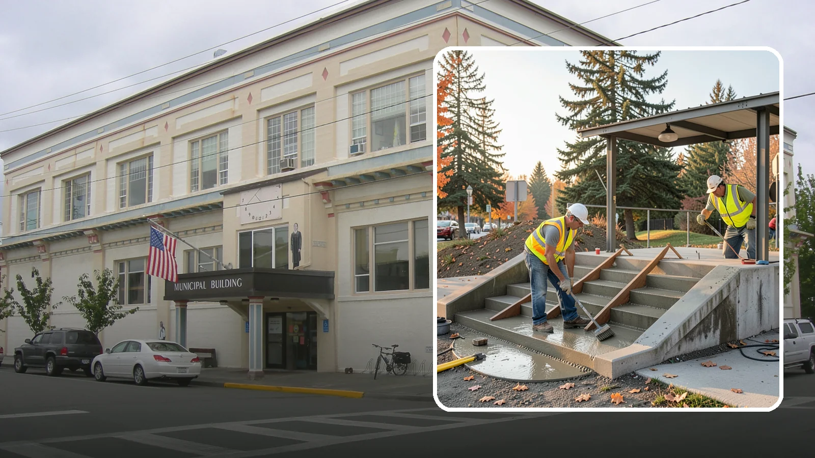 Concrete Stairs Construction in Anacortes, Skagit County, WA - Cast-in-place concrete stairs and landings built to code for parks, transit stops, and civic buildings.