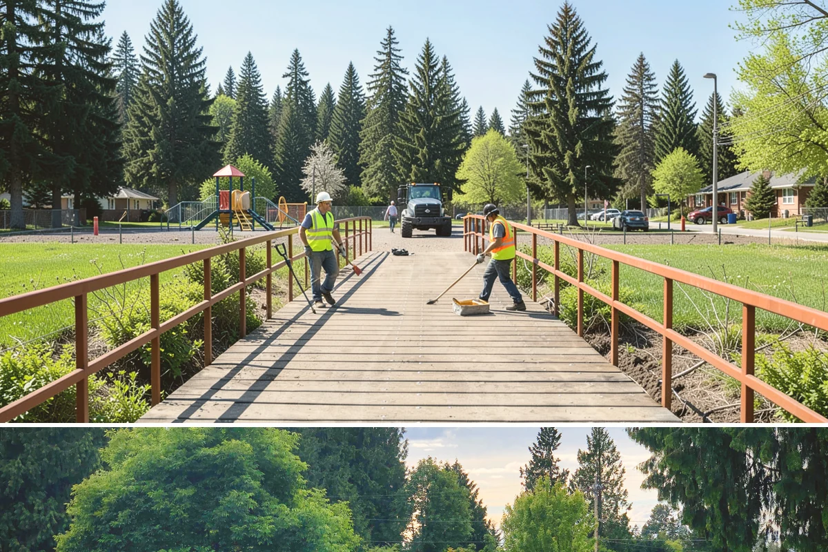 Concrete Stairs Construction in Bonney Lake, Pierce County, WA - Dry-season placement is preferred so footings can be excavated in stable soil and finishes cure without rain marring.
