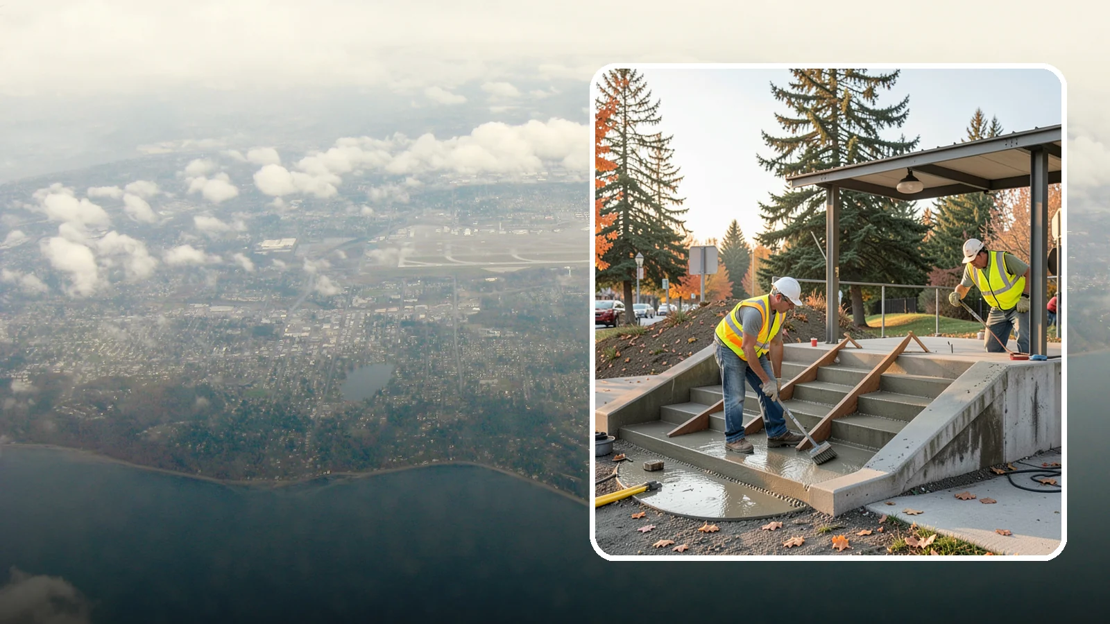 Concrete Stairs Construction in Burien, King County, WA - Cast-in-place concrete stairs and landings built to code for parks, transit stops, and civic buildings.