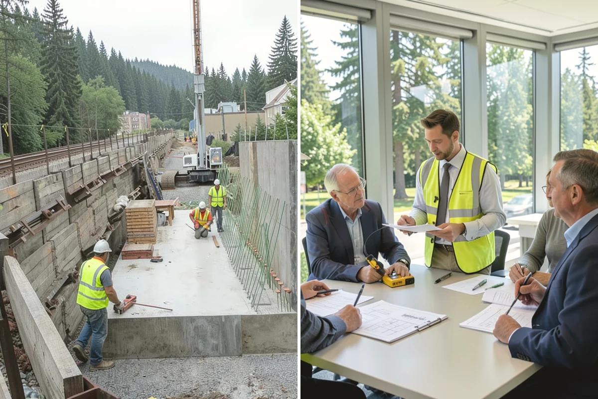 Concrete Stairs Construction in Burien, King County, WA - Confirm elevations, rise-over-run, and code requirements for the flight