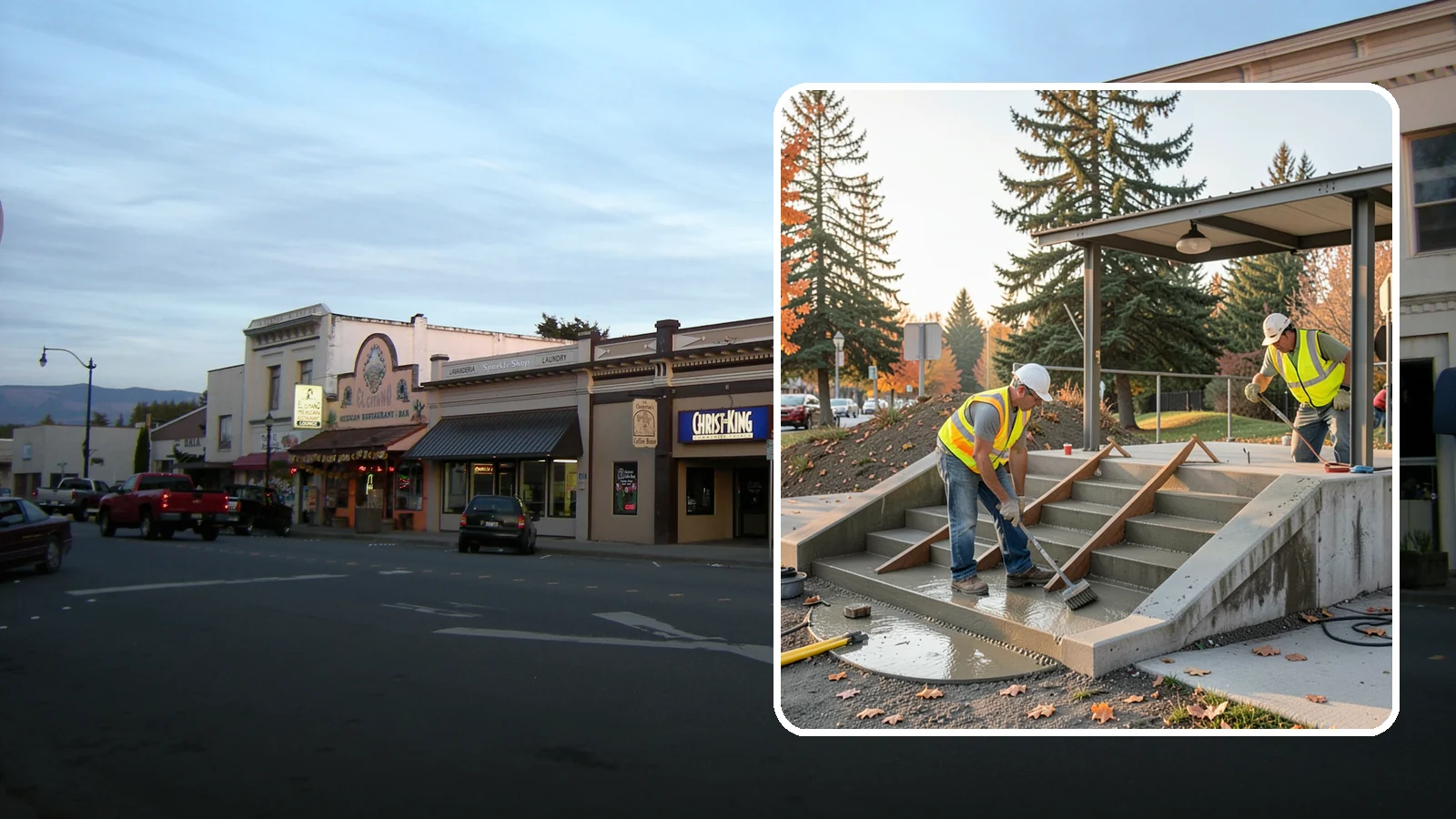 Concrete Stairs Construction in Burlington, Skagit County, WA - Cast-in-place concrete stairs and landings built to code for parks, transit stops, and civic buildings.