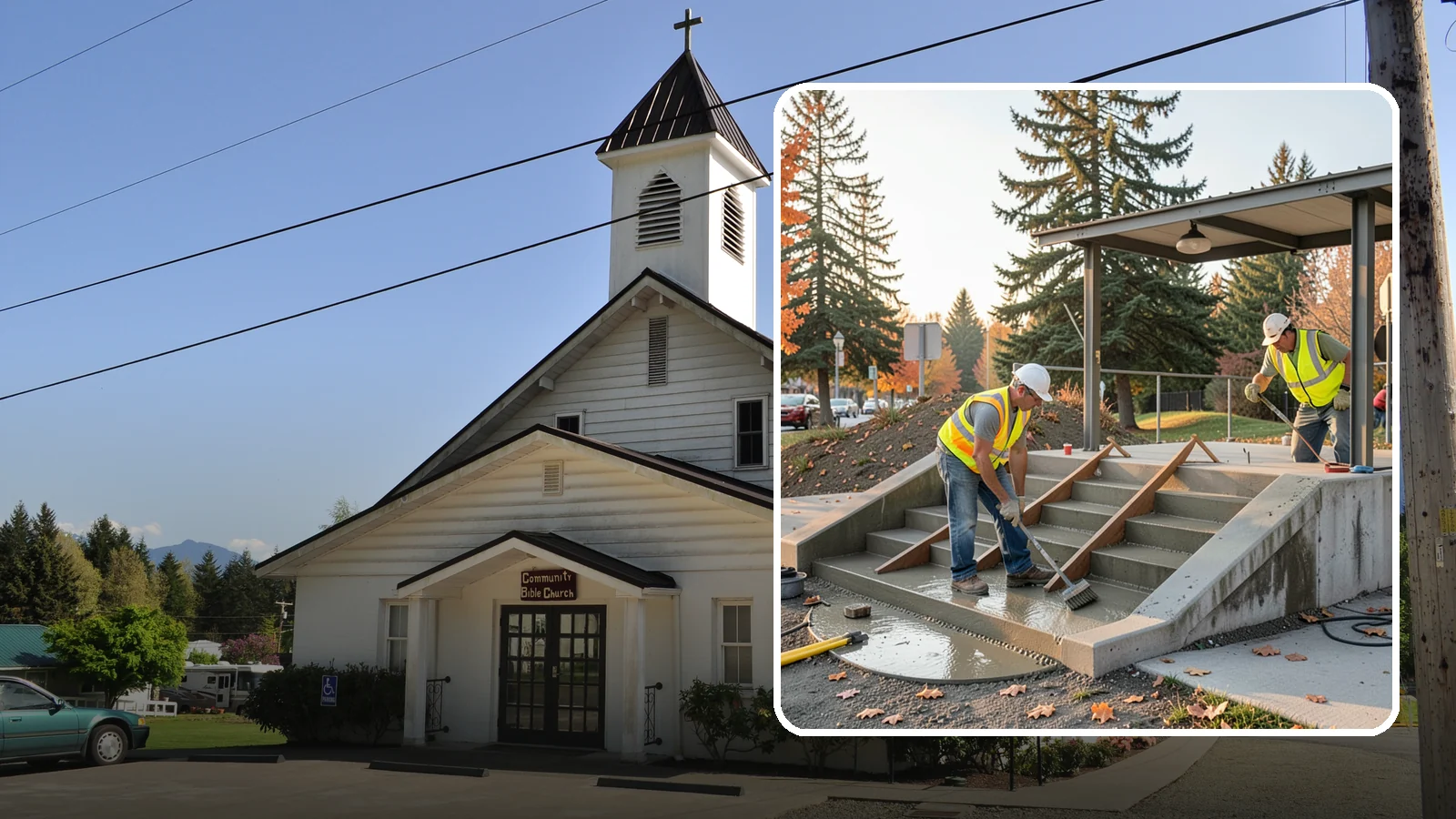 Concrete Stairs Construction in Concrete, Skagit County, WA - Cast-in-place concrete stairs and landings built to code for parks, transit stops, and civic buildings.