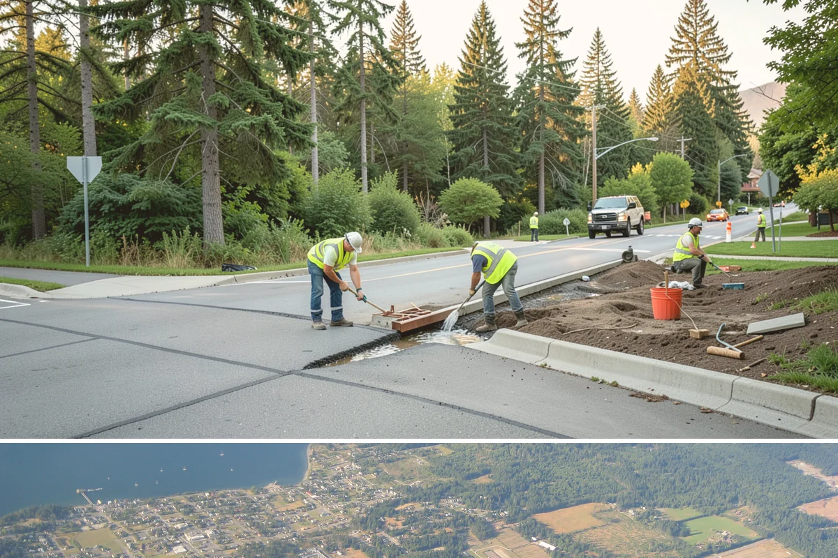 Concrete Stairs Construction in Coupeville, Island County, WA - Dry-season placement is preferred so footings can be excavated in stable soil and finishes cure without rain marring.
