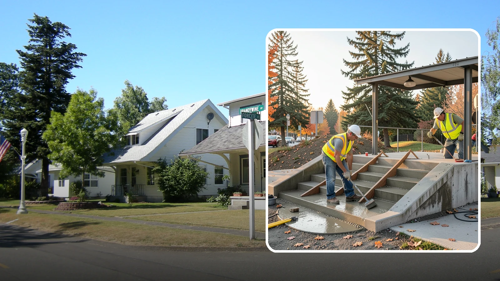 Concrete Stairs Construction in DuPont, Pierce County, WA - Cast-in-place concrete stairs and landings built to code for parks, transit stops, and civic buildings.