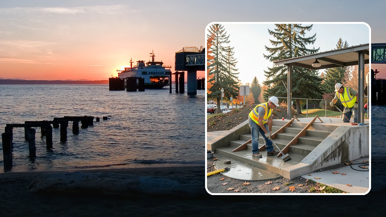 Concrete Stairs Construction in Edmonds, Snohomish County, WA - Cast-in-place concrete stairs and landings built to code for parks, transit stops, and civic buildings.