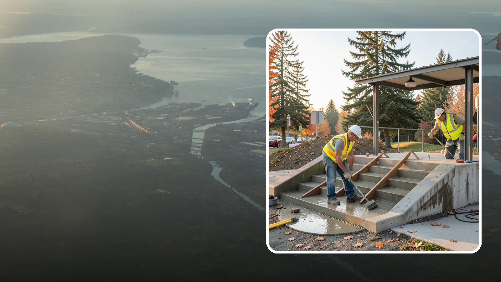 Concrete Stairs Construction in Fife, Pierce County, WA - Cast-in-place concrete stairs and landings built to code for parks, transit stops, and civic buildings.