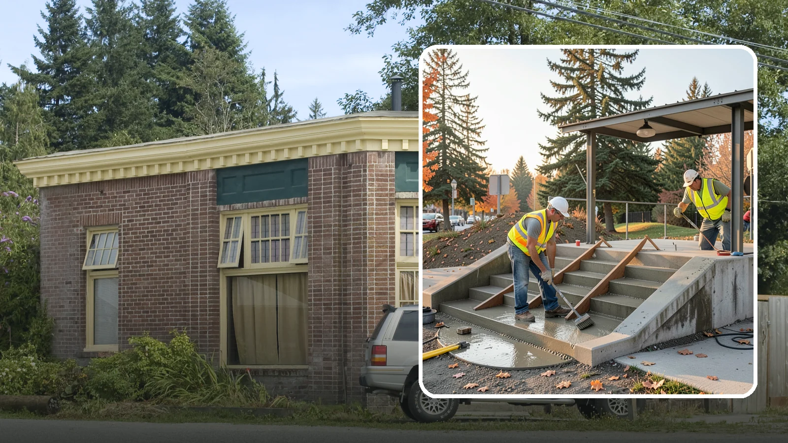 Concrete Stairs Construction in Hamilton, Skagit County, WA - Cast-in-place concrete stairs and landings built to code for parks, transit stops, and civic buildings.