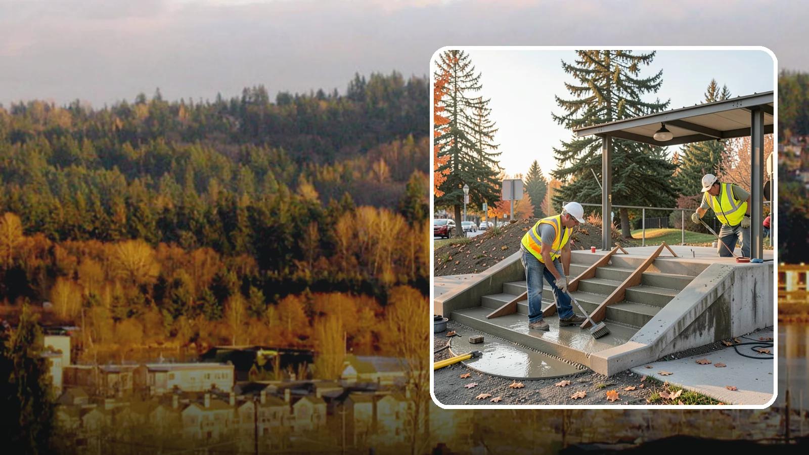 Concrete Stairs Construction in Kenmore, King County, WA - Cast-in-place concrete stairs and landings built to code for parks, transit stops, and civic buildings.