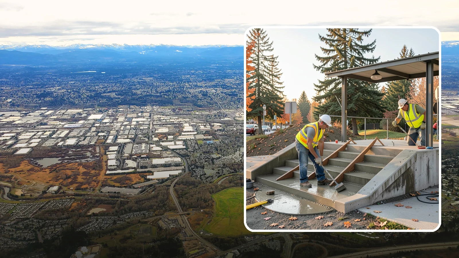 Concrete Stairs Construction in Kent, King County, WA - Cast-in-place concrete stairs and landings built to code for parks, transit stops, and civic buildings.
