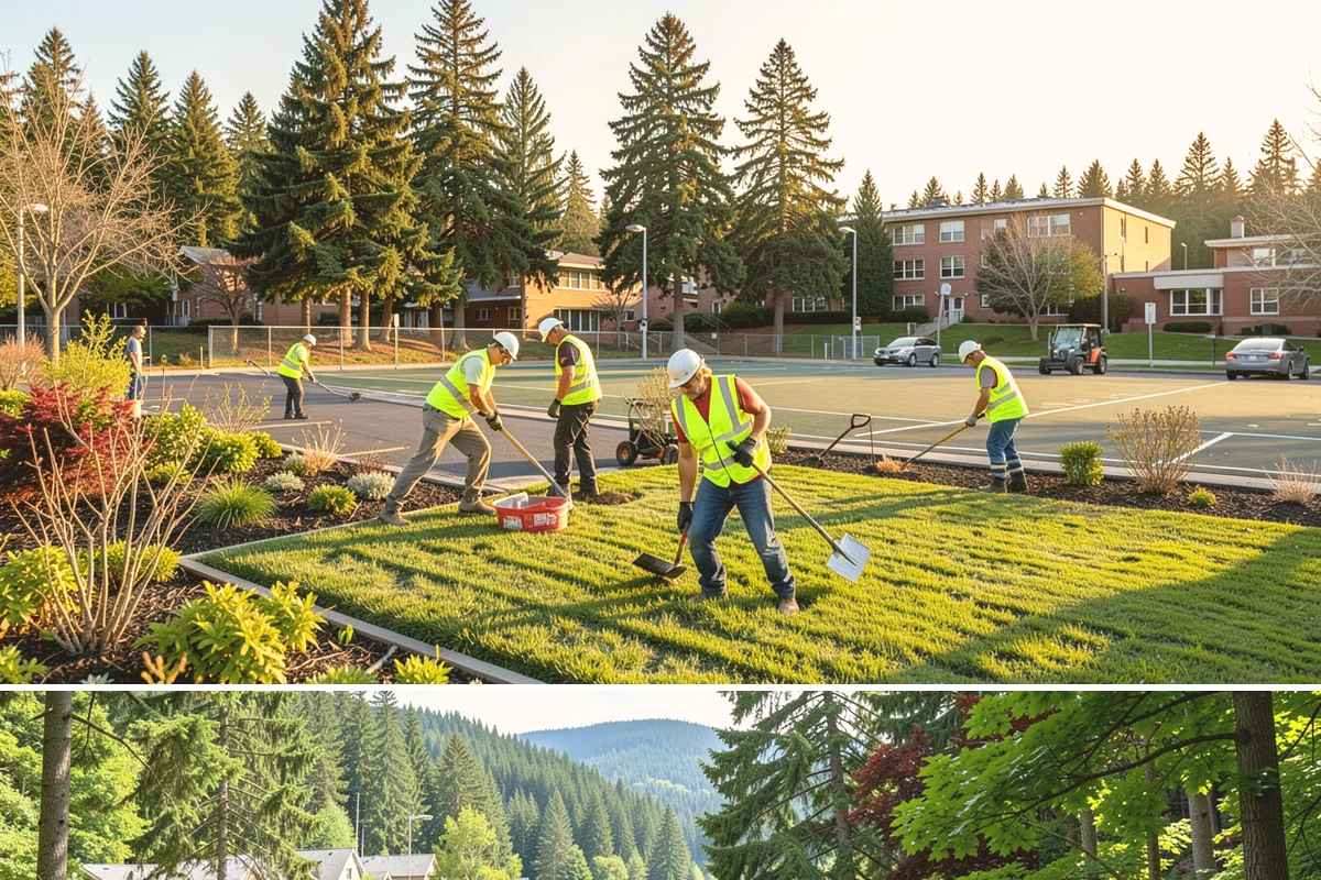 Concrete Stairs Construction in Lake Forest Park, King County, WA - Dry-season placement is preferred so footings can be excavated in stable soil and finishes cure without rain marring.