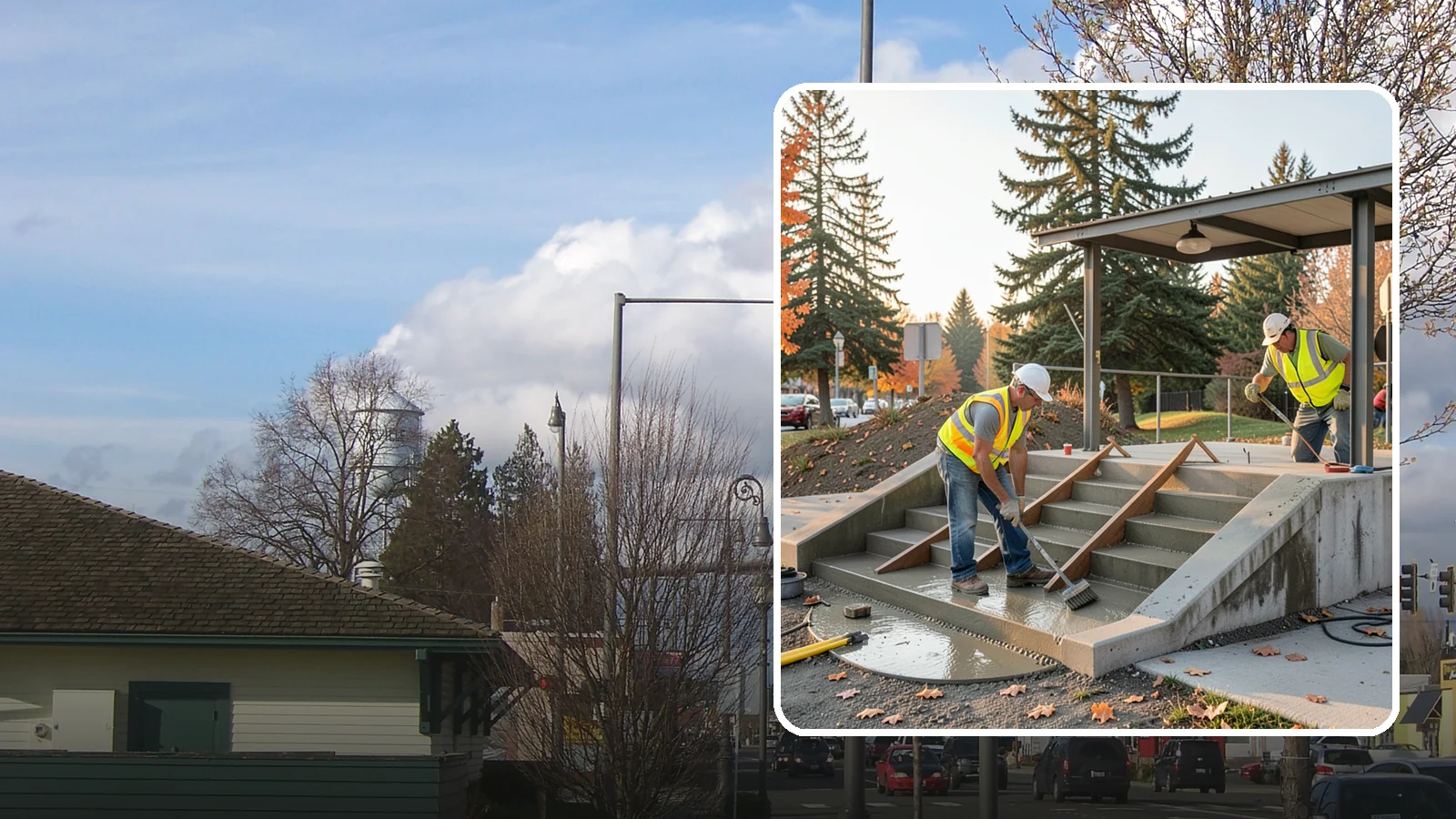 Concrete Stairs Construction in Marysville, Snohomish County, WA - Cast-in-place concrete stairs and landings built to code for parks, transit stops, and civic buildings.