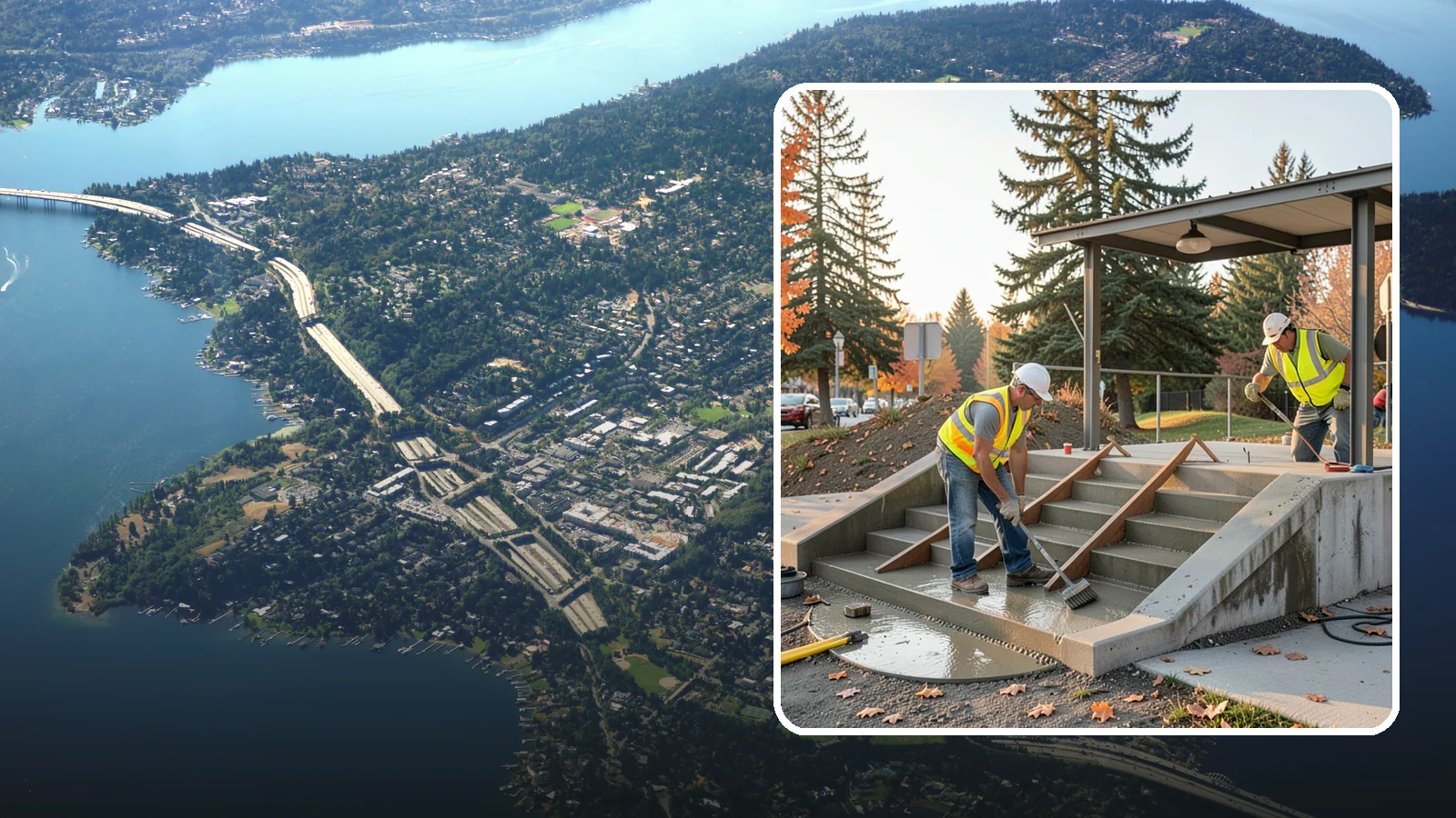 Concrete Stairs Construction in Mercer Island, King County, WA - Cast-in-place concrete stairs and landings built to code for parks, transit stops, and civic buildings.